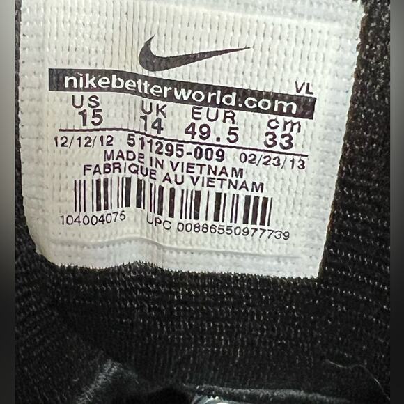 Nike Landshark Football Cleats Men SZ 15 Black Gray White Land Shark 511295-009 - Picture 5 of 6